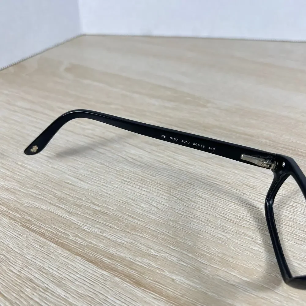 Ray-Ban RB5187 2000 Eyeglasses Black Rectangular Full Rim Frames Only 50-16-140